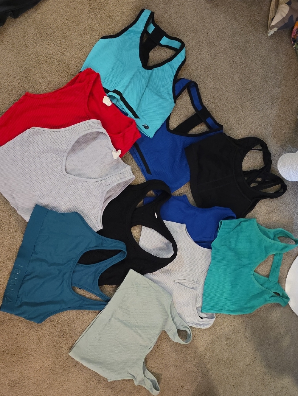 Women's Mixed Blue/Teal/Black/Pale Green Sports Tank Tops Pack